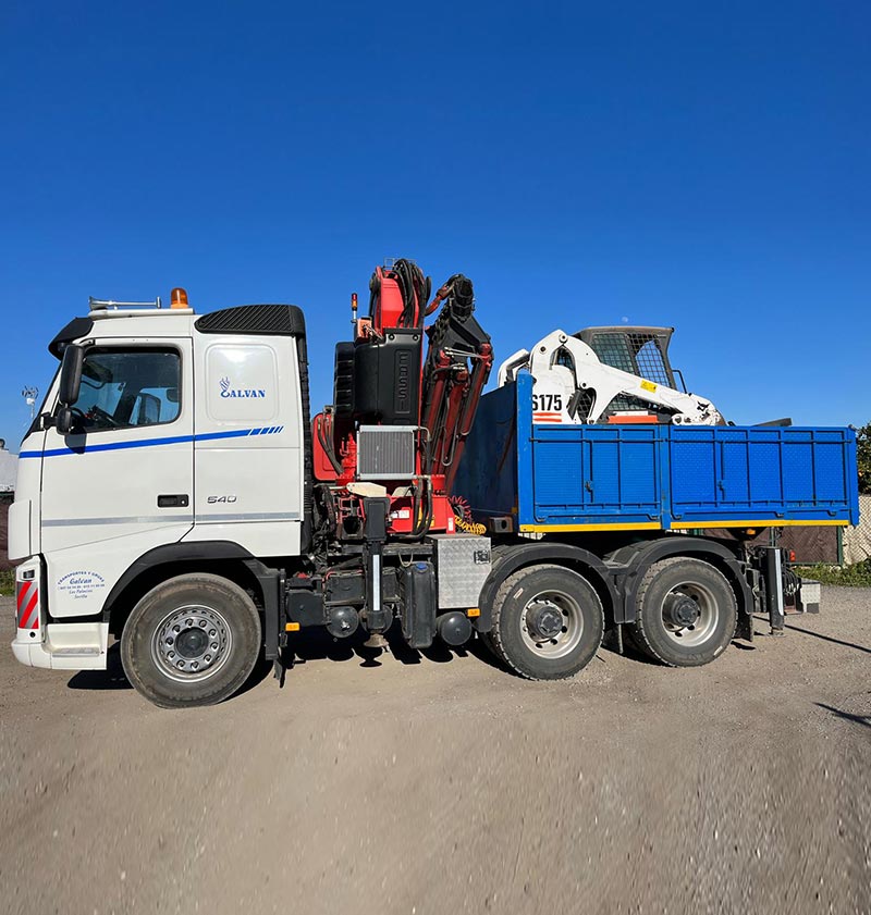 Transportes Galván góndola para maquinaria grande